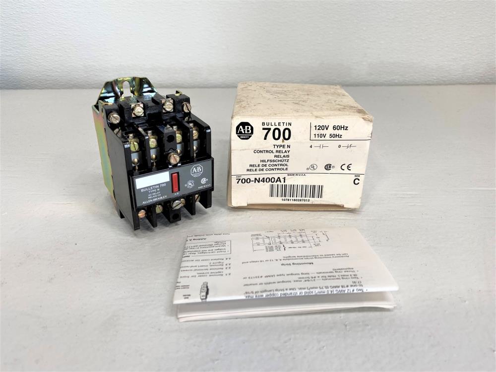 Allen Bradley AC Control Relay 700-N400A1, Series C, Type N, 120V